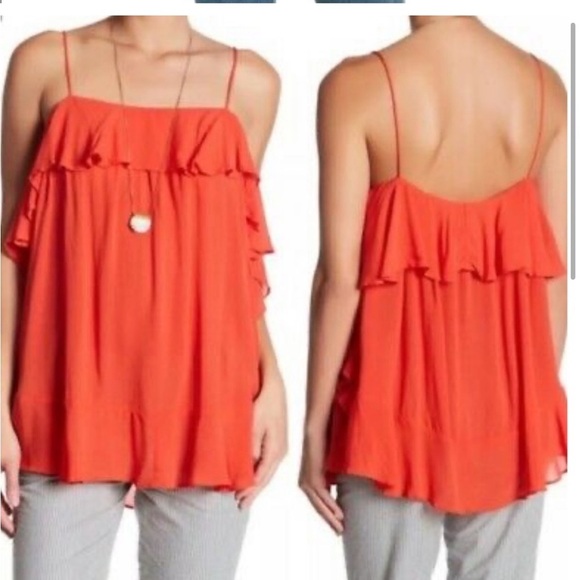 Intimately Free People Cascades Coral Red Tank Top Size Small - Picture 3 of 12